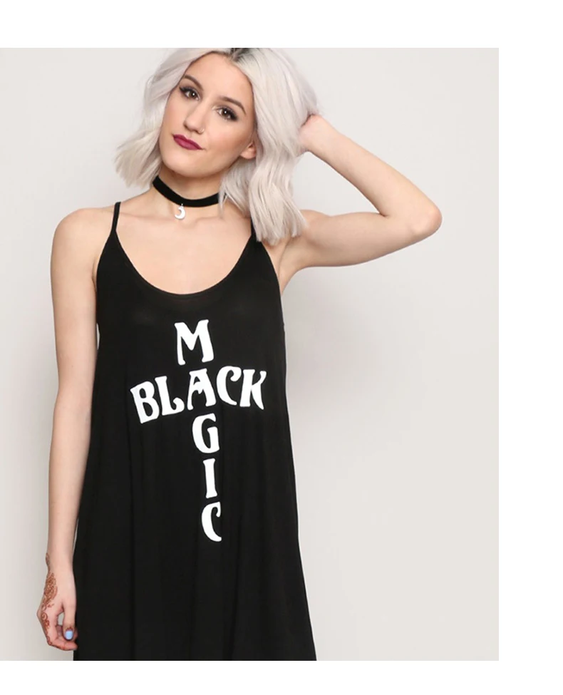 Новый Простой Письмо Печать жгут жилет модное платье | Женская одежда