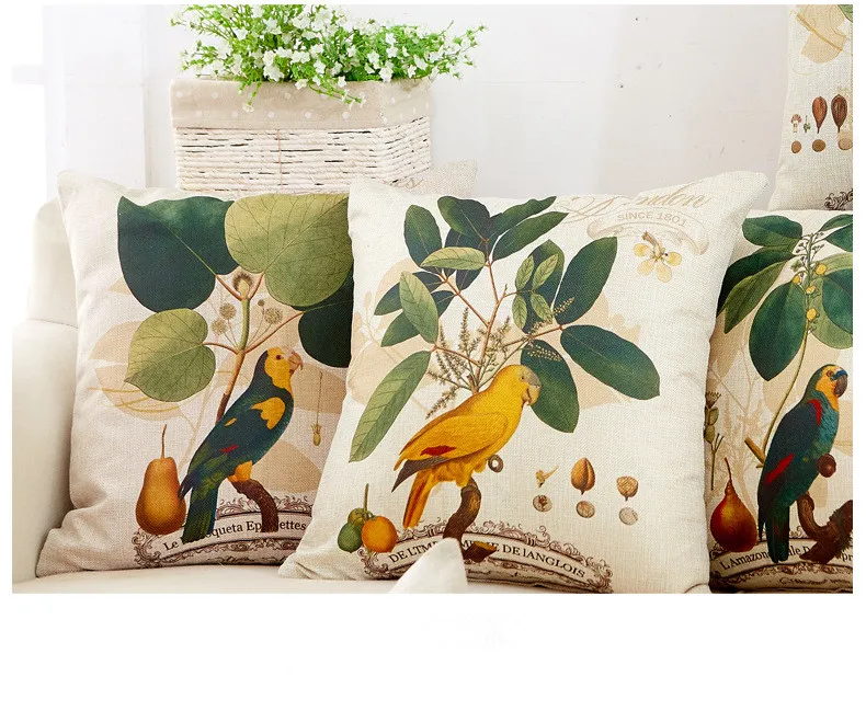 1 шт. Декоративные Чехлы для подушек с изображением цветов и птиц в американском