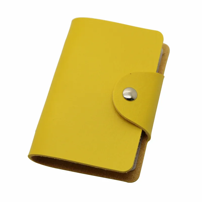 Yellow Хит, кожаный чехол для кредитных карт, унисекс, бизнес-держатель для карт, кошелек, ID держатели, высокая емкость, держатель для карт, 24 карты - Цвет: Yellow