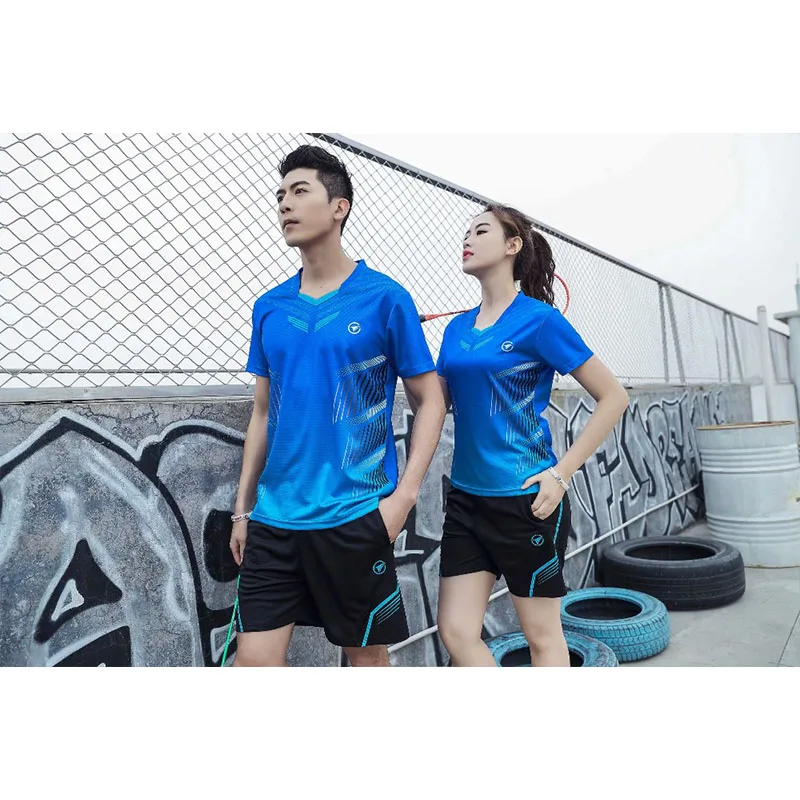 Мужская и женская спортивная быстросохнущая дышащая рубашка для бадминтона
