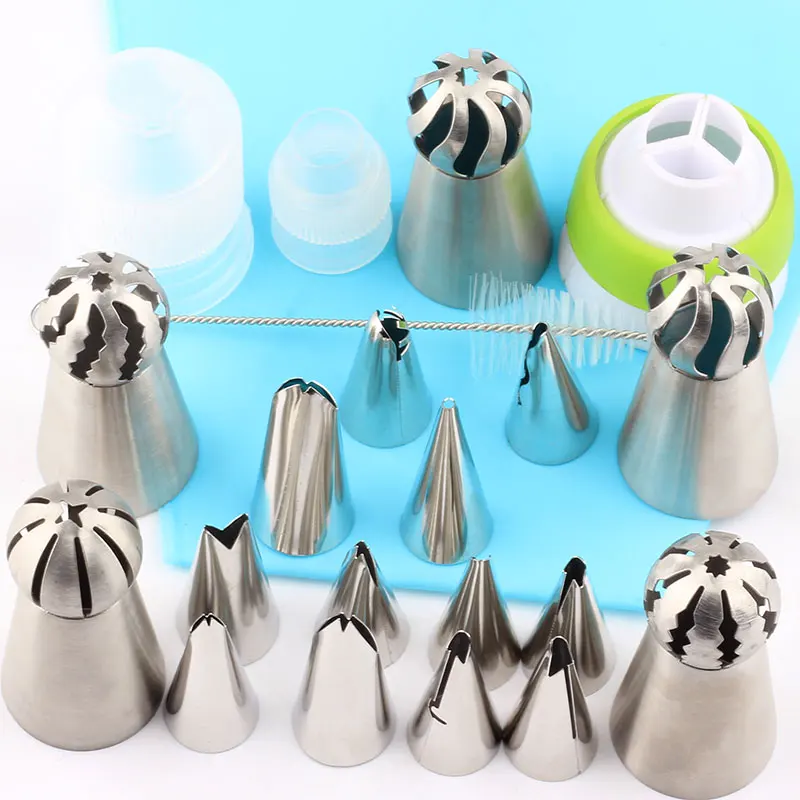 

22Pcs/Set Sphere Ball Icing Silicone Pastry Icing Piping Nozzle Tips Cream Spherical Ball Stainless Steel Cake Decorating Tools