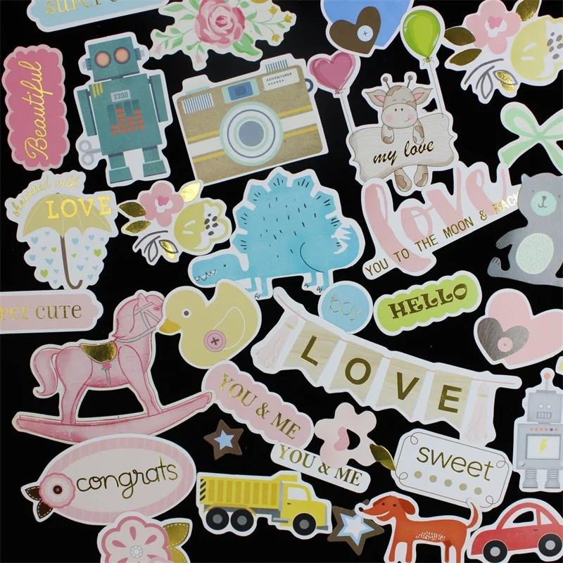 35 шт красочные кардшток высечки для скрапбукинга счастливый