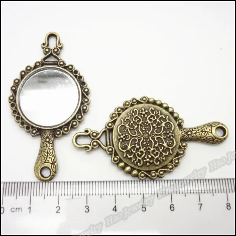 10 шт. винтажные зеркальные шармы рамка кулон античная бронза подходят браслеты