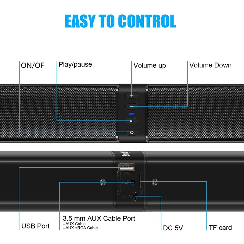 Звуковая панель Bluetooth разделяемая проводная и беспроводная звуковая система для