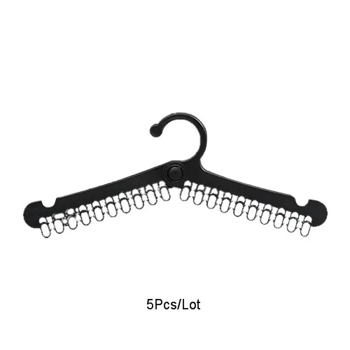 Black Hanger 5 шт. многофункциональным вешалка для одежды юбка шарф сушилка Пластик органайзер для шкафа, гардероба компактный застегивающийся вакуумный крюк аксессуары - Цвет: Black Hanger