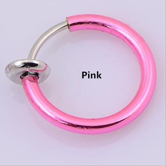 Pink Модный комплект одежды из 2 шт./пара губ Имитация пирсинга носа кольца черный нос кольца поддельный пирсинг 13 мм Лабрет, украшение для пирсинга носа клипса серьги ювелирные изделия из жемчуга - Окраска металла: Pink