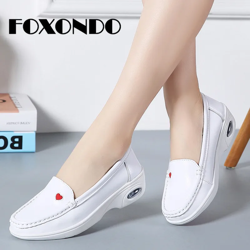 FOXONDO/Коллекция 2019 года сезон весна-осень женская обувь на плоской платформе для