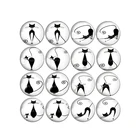 Круглые стеклянные кабошоны для ювелирных изделий, с плоским основанием, с изображением кошек и птиц, ZEROUP, 16 шт., TP-034-ER-2