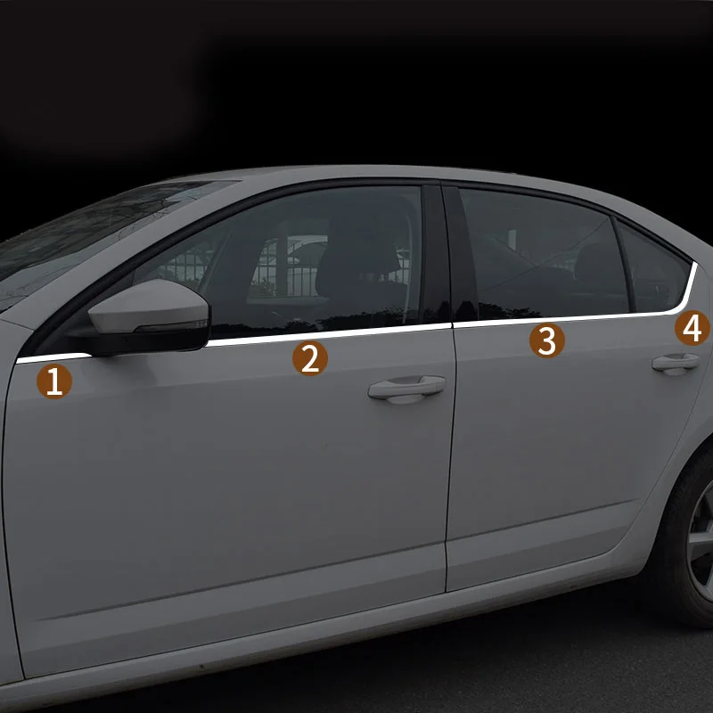 Vtear для Skoda Octavia A7 накладка на окно внешний хромированный Стайлинг из нержавеющей стали для автомобиля-Стайлинг украшения аксессуары