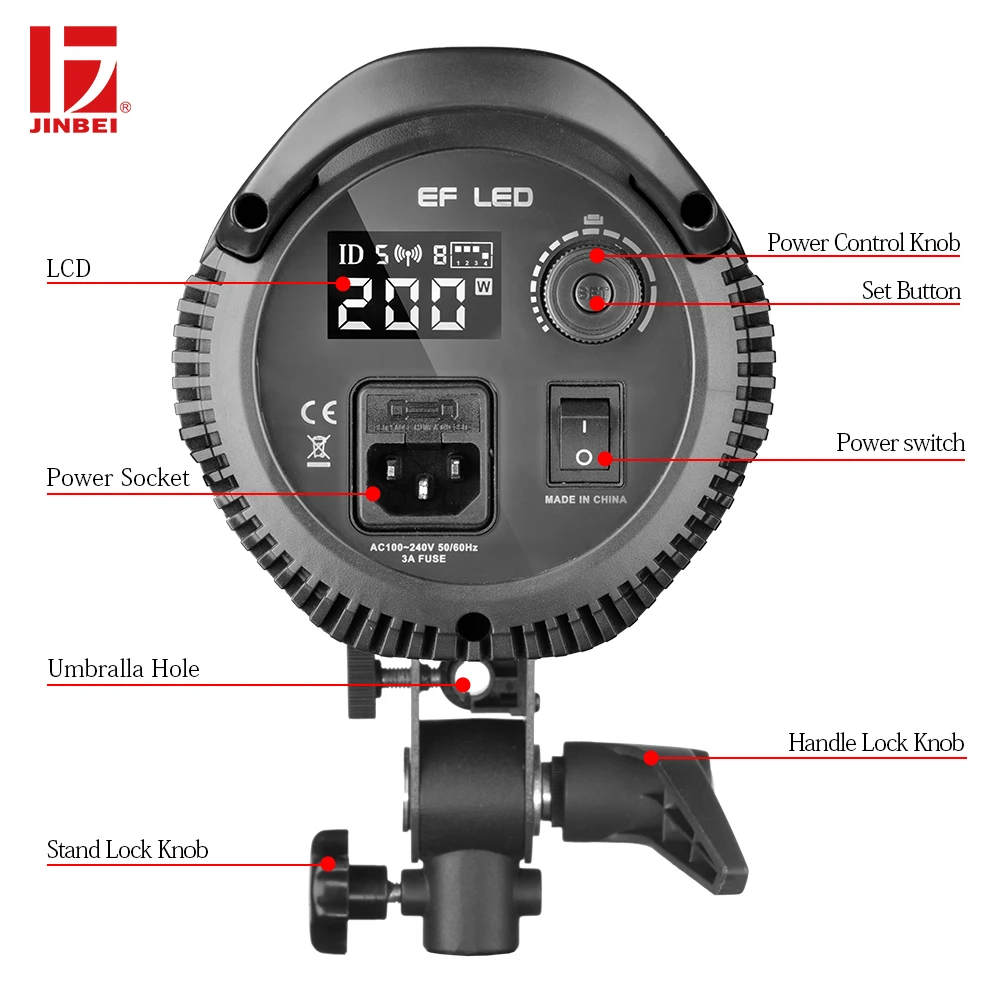 JINBEI EF-150 150Ws светодиодный светильник 5500K непрерывный выход студийная фотография TR-V6 вспышка триггер с регулируемой яркостью лампа крепление Bowens