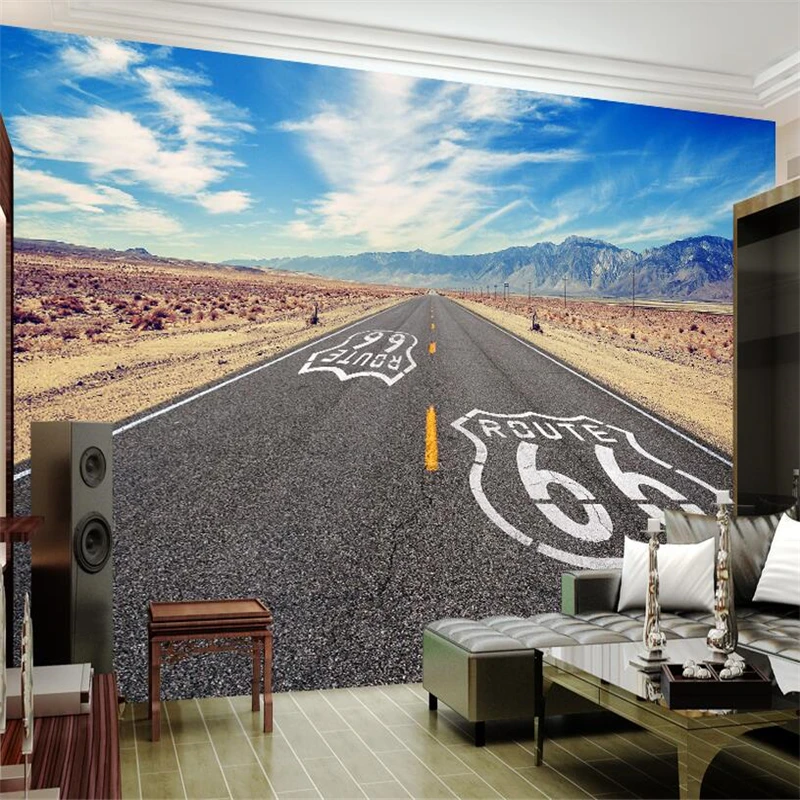 Обои по индивидуальному заказу wellyu papel Route 66 фоновая картина на стену фотообои
