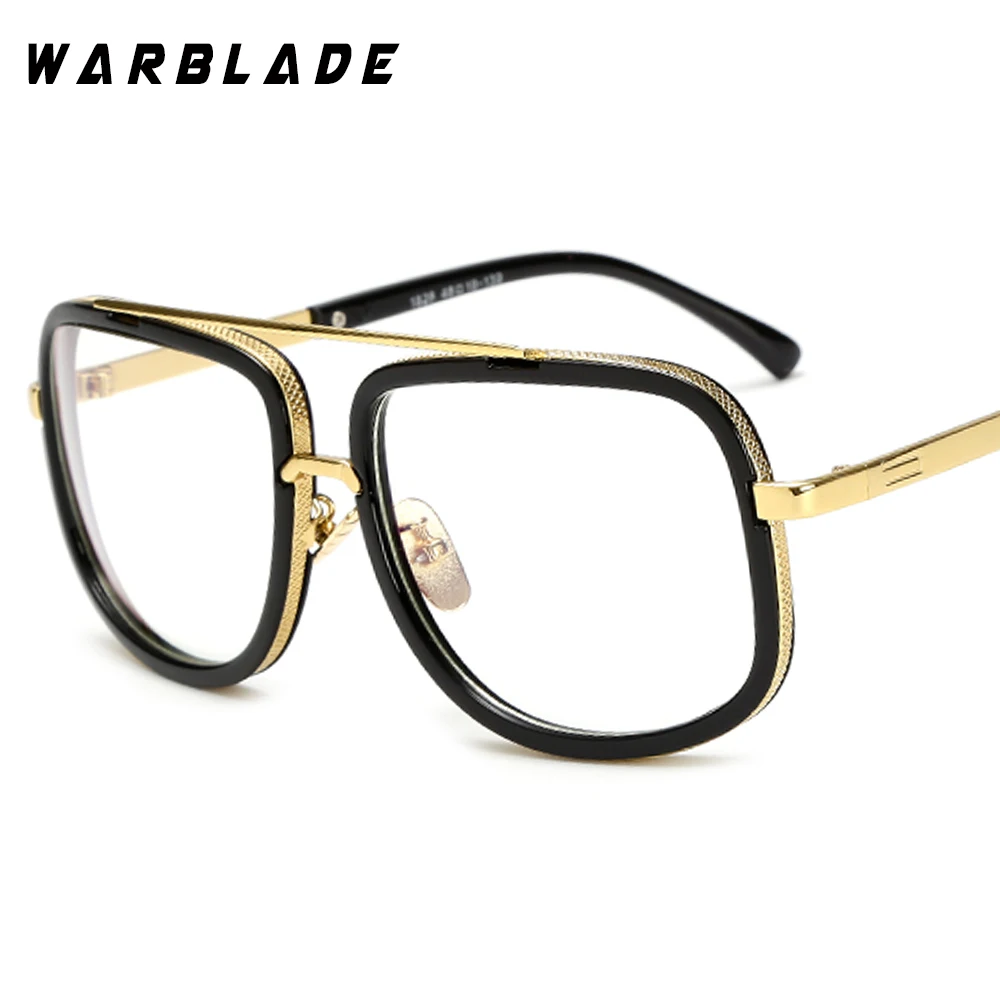 black clear WARBLADE квадратная большая рама солнцезащитные очки мужские женские брендовые дизайнерские градиентные солнцезащитные очки женские зеркальные очки - Цвет линз: black clear