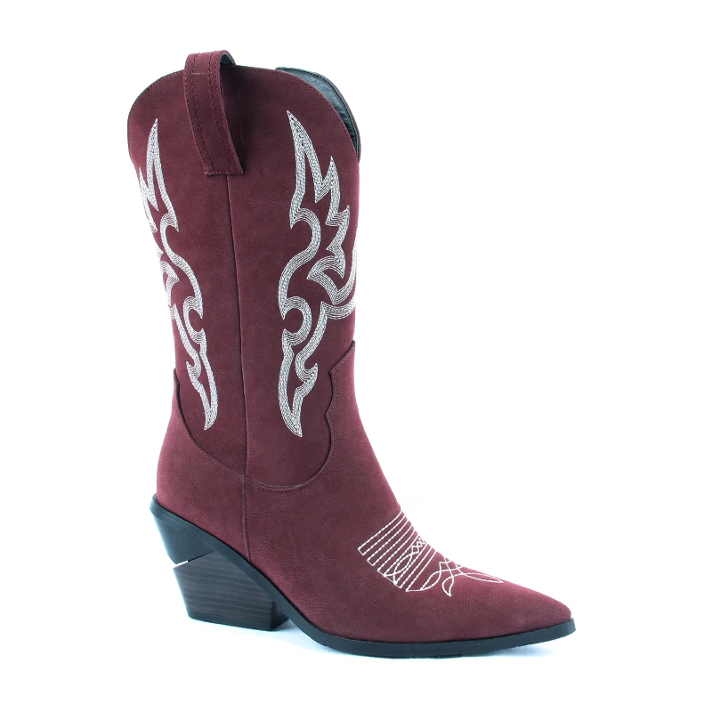 2019 New Fashion Embossed Women Boots Unusual Thick Wedges Footwear Western Female Cowboy Woman Autumn Winter | Обувь