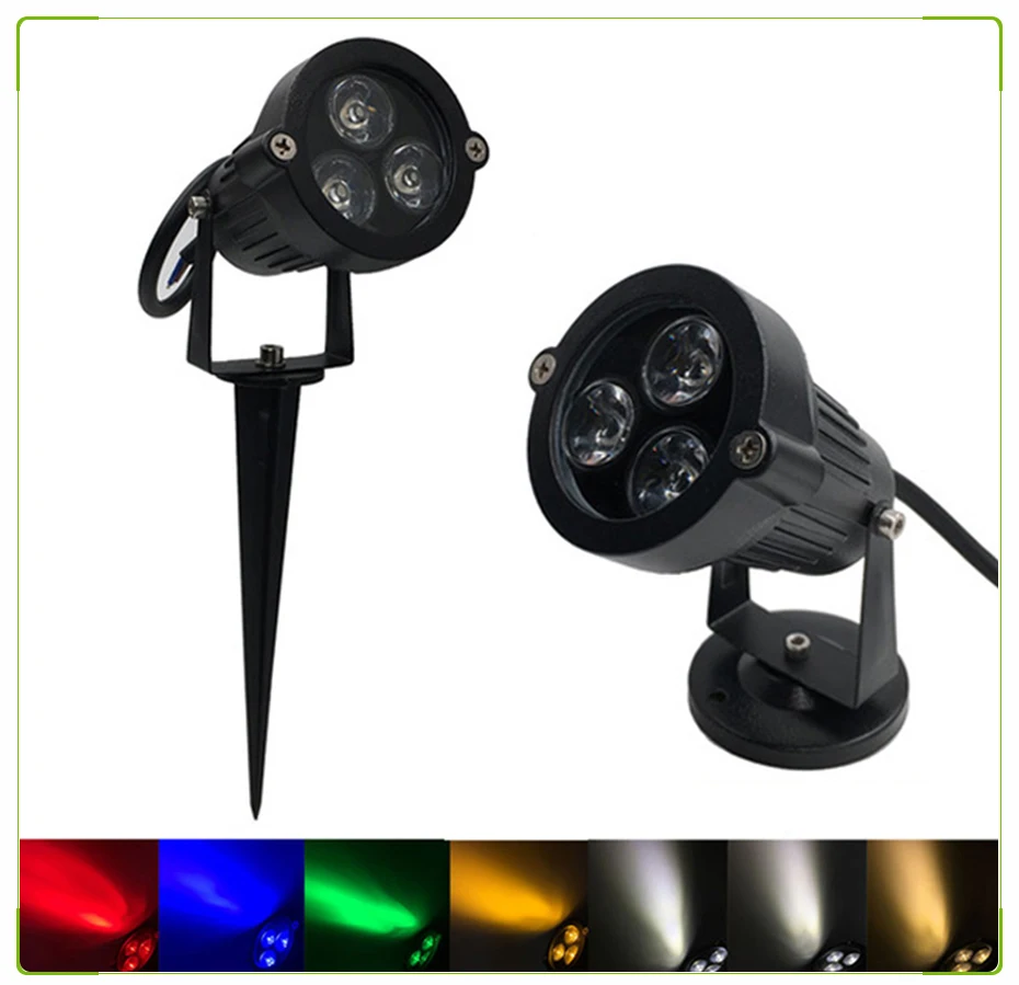 LED Garden Light Lawn Lamp Outdoor Landscape 3W LED Spike Light Waterproof DC 12V AC 220V Path Bulb Warm White Green Spot Lights