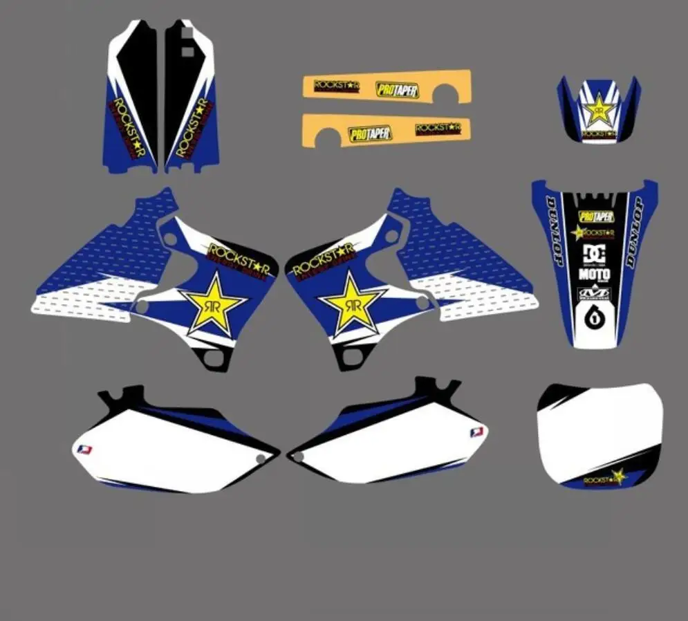 Синяя звезда команда графика и фоны наклейки Наборы для мотоциклов YAMAHA YZ400F YZ250F