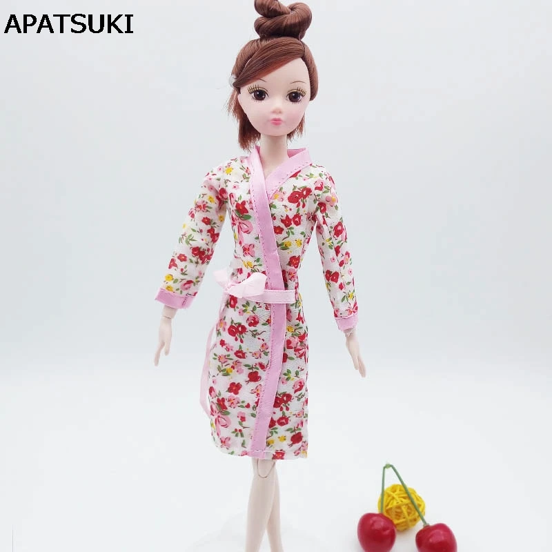 Одежда с розовыми цветами для кукол Барби Пижамный костюм одежда сна банный