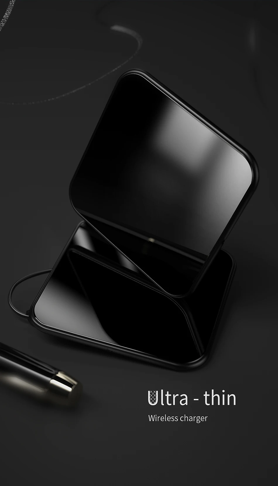 Беспроводное зарядное устройство Essager 10 Вт Qi для iPhone XS Max samsung S9 Xiaomi Mi, ультратонкое настольное Беспроводное зарядное устройство