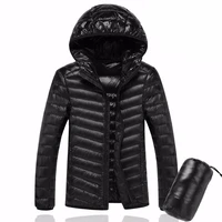 2019 men hooded wihite duck down jacket warm jacket line portable package men pack jacket thin and light mens down coat