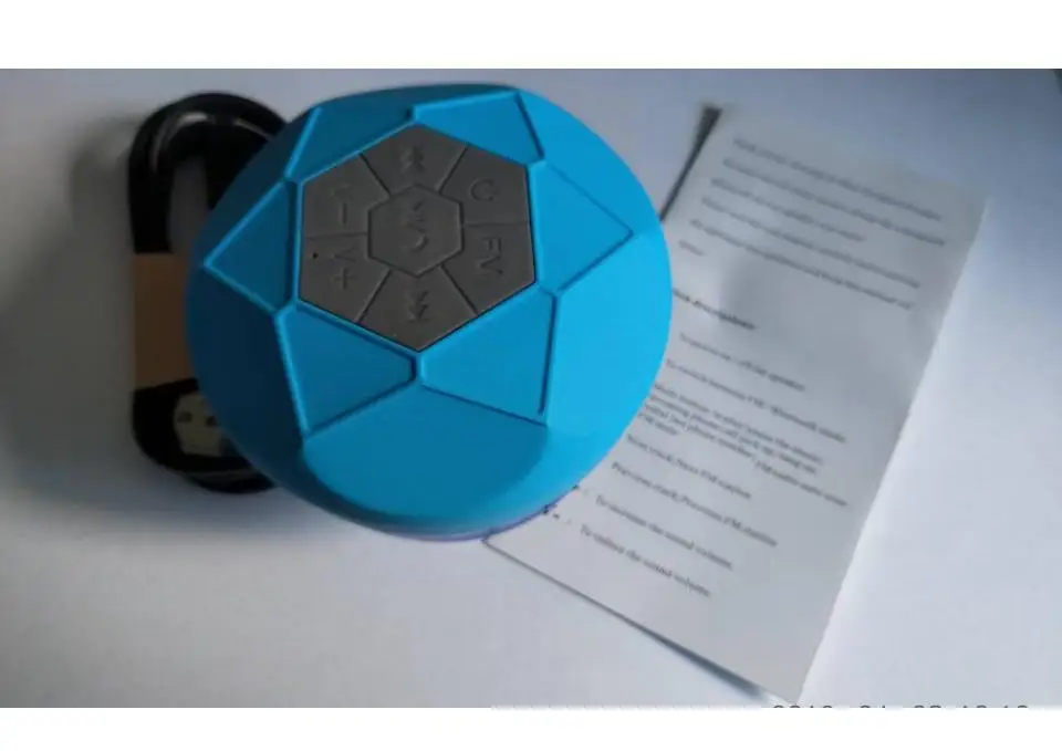 Портативный Bluetooth динамик для душа Водонепроницаемый IPX7 с FM радио 600 мАч синий