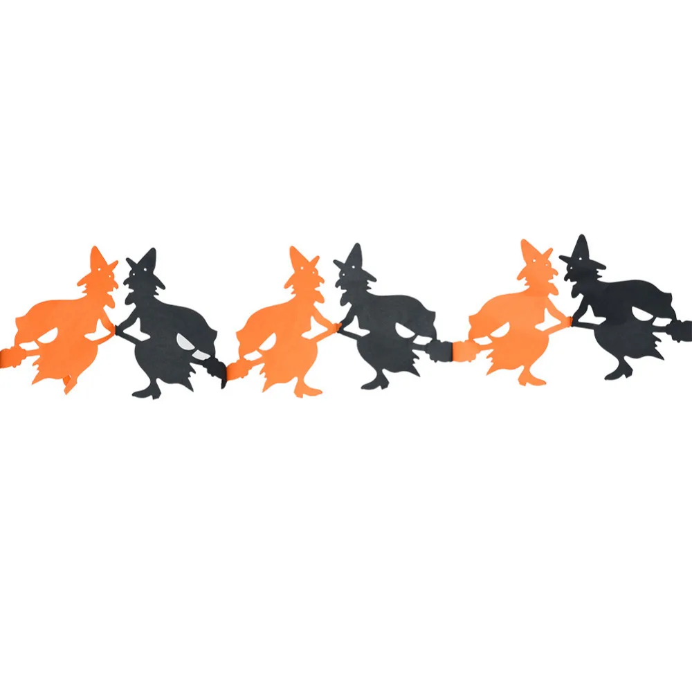 Новинка Хэллоуин ужасная бумажная цепочка гирлянда 3 м длина 4 вида стилей черный