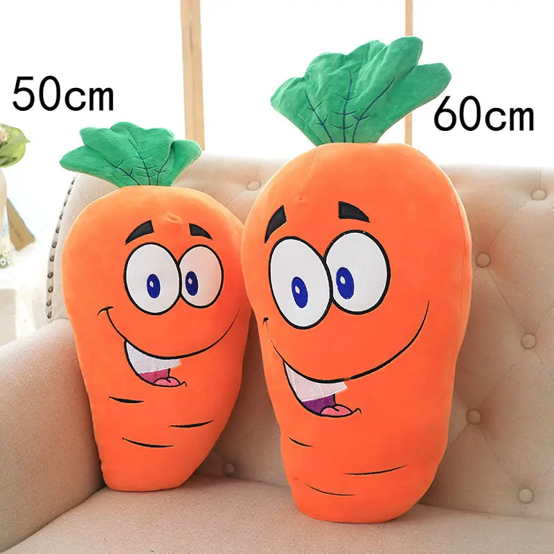 

50/65 cm Soft Smiling Carrot Plush Toy Pillow Stuffed Cartoon Carrot Plush Toy For Home Decoration Sofa & Chair Cushion