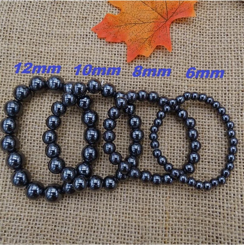 Weight Loss Magnetic Hematite Round Beads Stretch Bracelet Health Care Therapy 6mm Anti-Fatigue Slimming B3032 | Украшения и