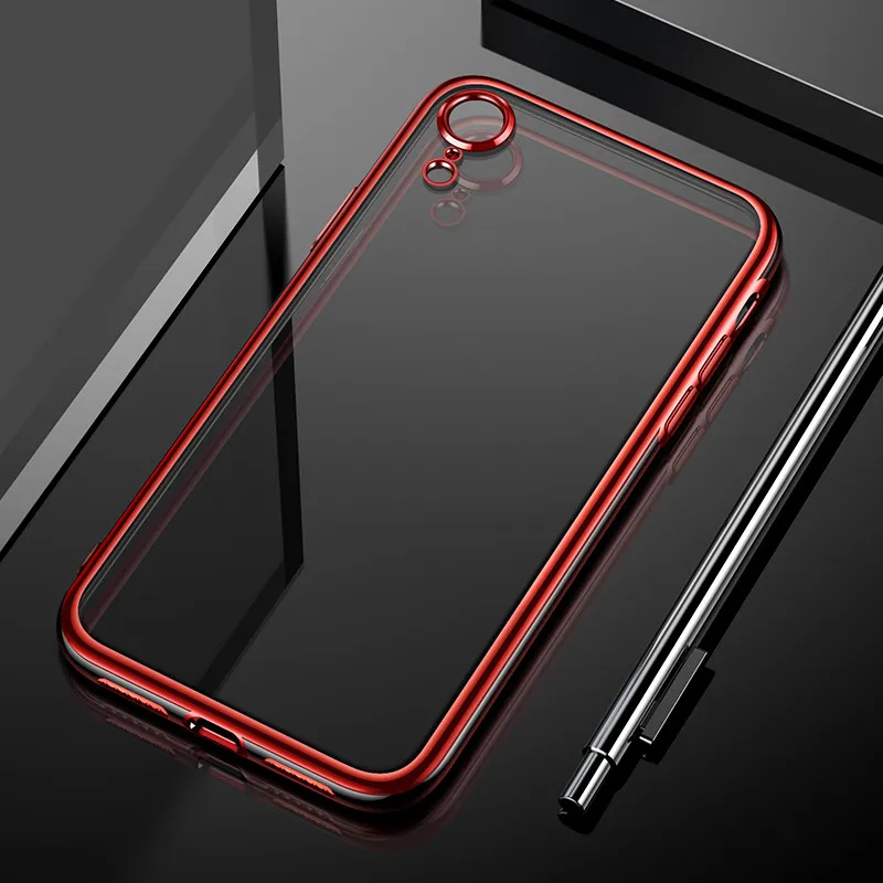 Cafele роскошный ТПУ чехол для iPhone XR прозрачный мягкий чехол для iPhone XR чехол прозрачный - Цвет: Красный