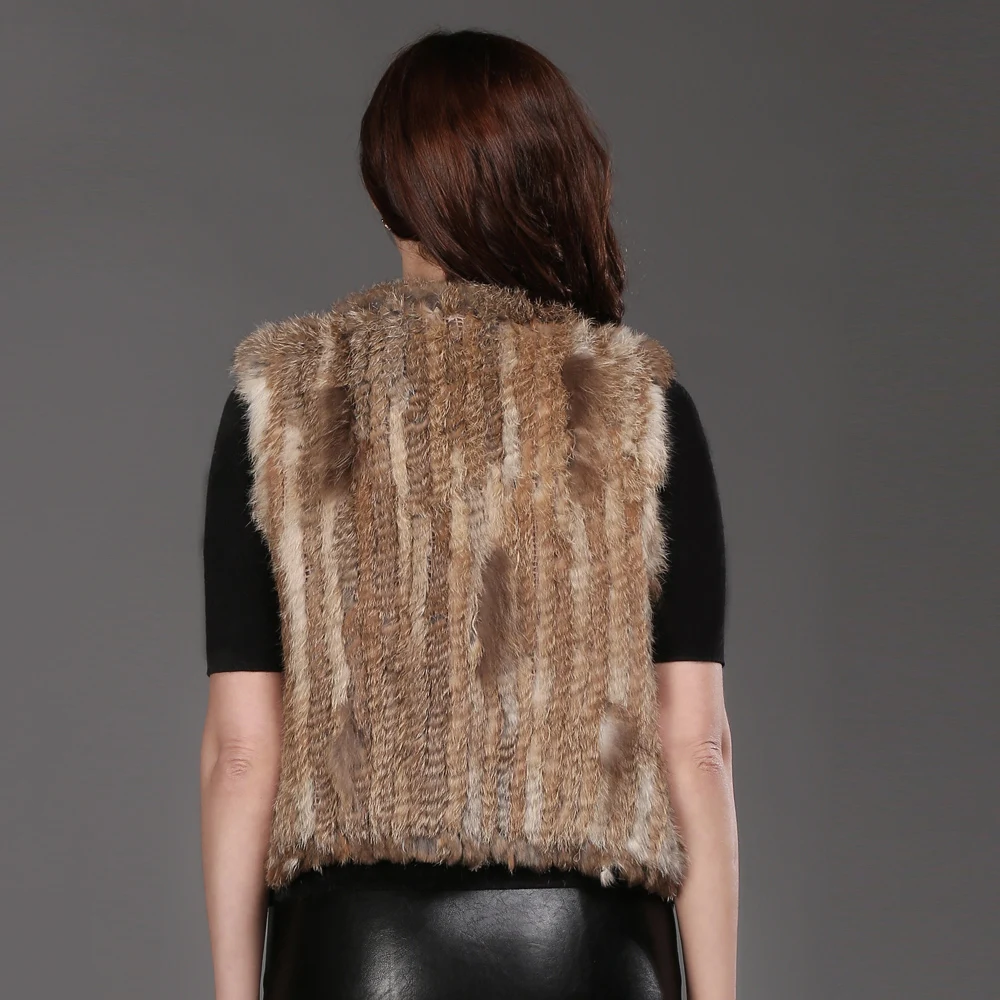 Для женщин с натуральным кроличьим мехом жилет из искусственной замши на сезон