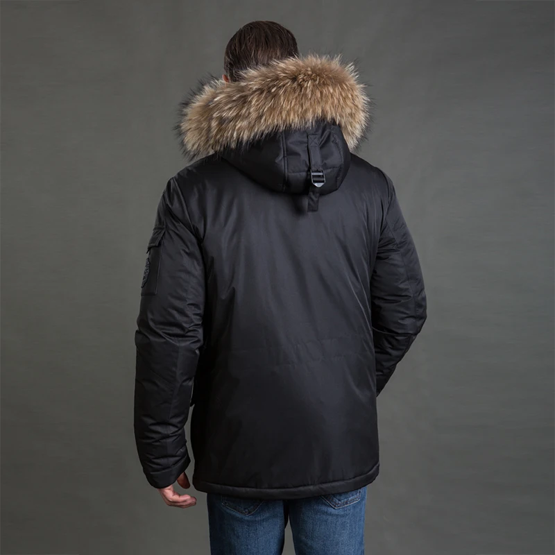 

HERMZI 2020 Winter Jacket Men Parka Thick Padded Coat Thinsulate Jacket Detachable Hood Raccoon Fur European Size Free Shipping
