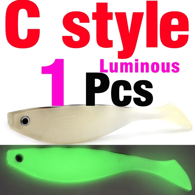 1Pcs C style MNFT 1 шт., плавающие приманки, мягкие силиконовые приманки 15 см/26 г, легкие блесны, мягкие приманки, весло, хвост, ручная приманка, искусственный карп - Цвет: 1Pcs C style