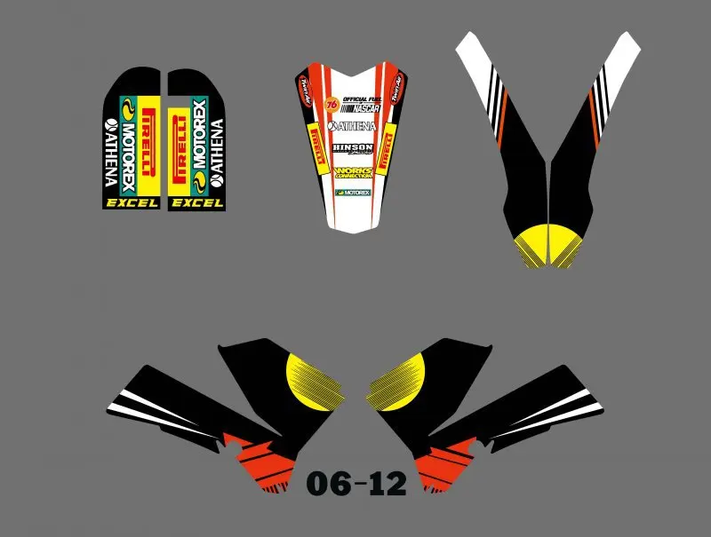 Новый (0387Sun) Набор стикеров для паровой графики и фона подходит KTM 85 SX 2006 2007 2008 2009 2010