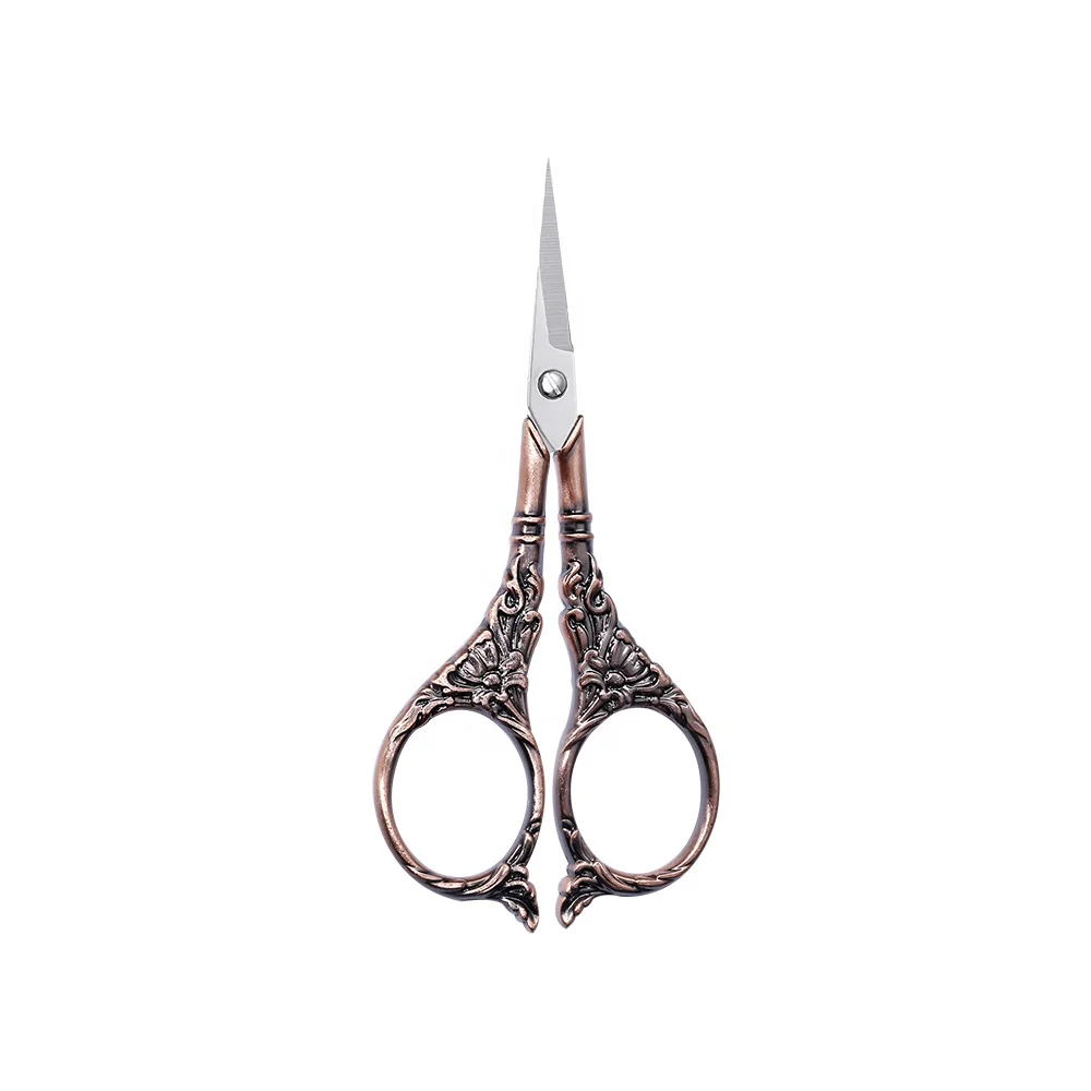 red copper LMDZ высокое качество необычный дизайн многофункциональные стальные винтажные ножницы для шитья - Цвет: red copper