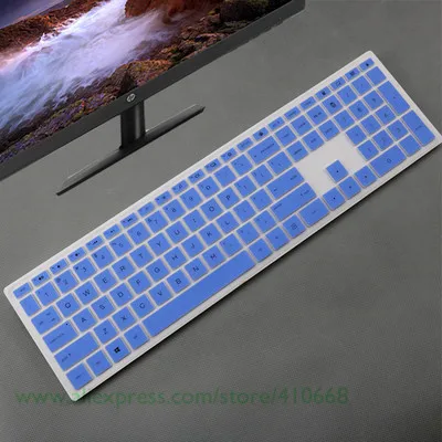 Blue Desktop Keyboard Cover Protector Skin Computer For HP Pavilion All-in-One PC 24-xa 24-xa0002a 24-xa0300nd 24-xa0051hk 23.8 inch - Цвет: Blue