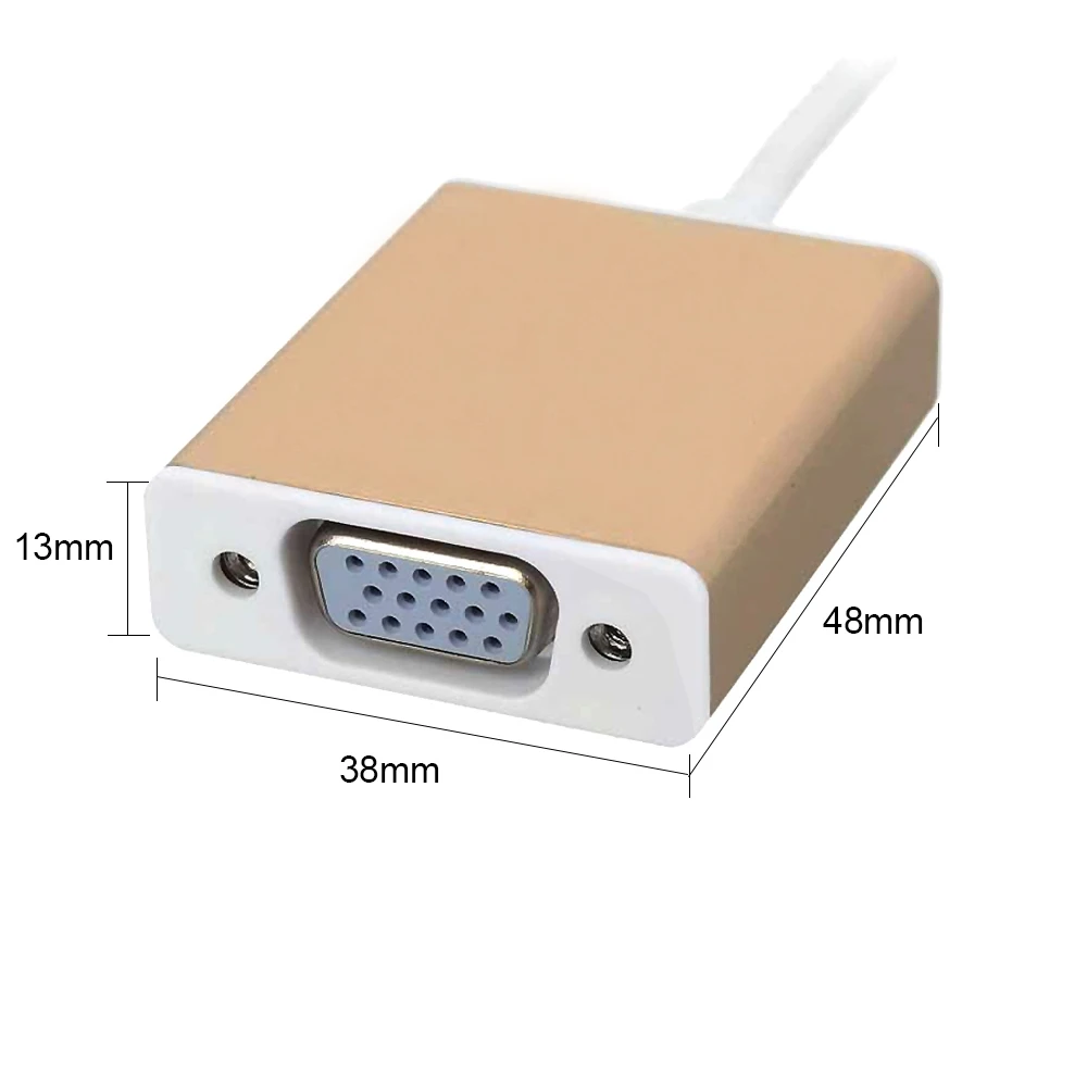 TUTUO USB 3 1 Тип C папа к VGA Женский конвертер разъем USB-C Кабель-адаптер для Apple Macbook