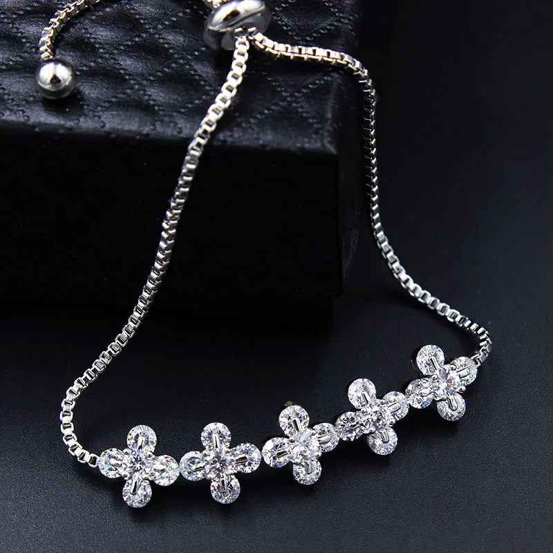 Пять цветов дизайн размер регулируемый шарм браслеты для женщин сверкающий