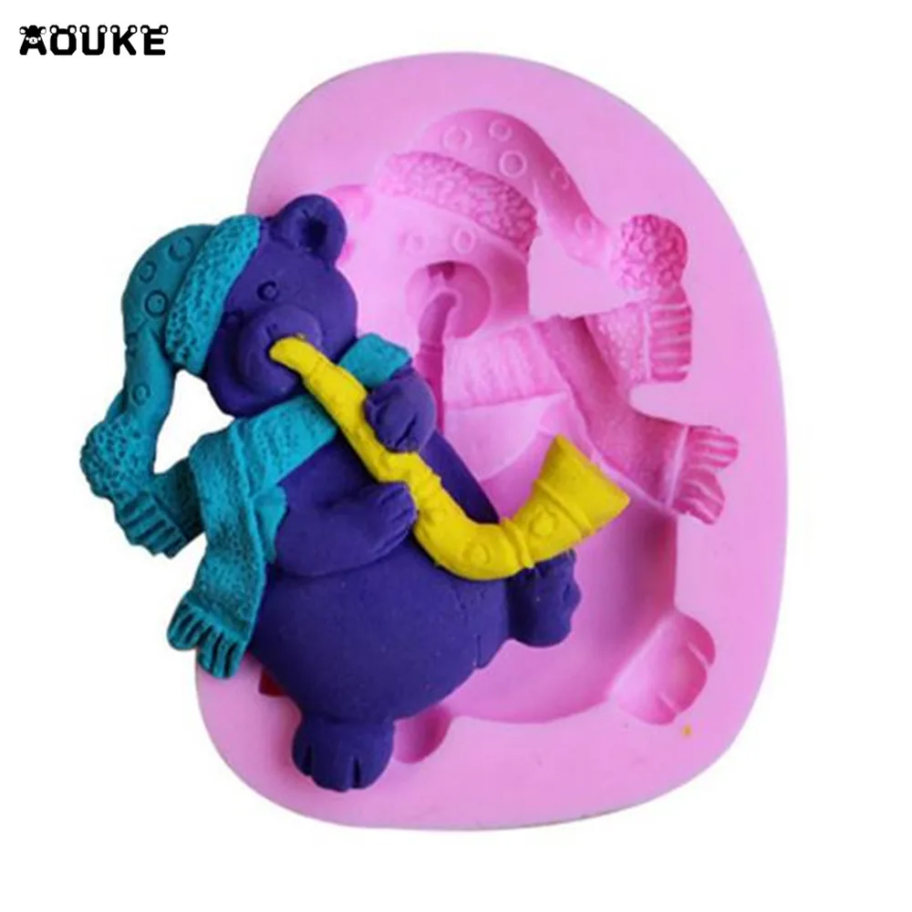 DIY Инструменты для украшения торта большой милый мультяшный саксофон медведь с