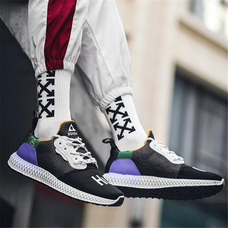 New Men Sneakers Adult Male Tenis Footwear Platform Lace-up Flat Casual Shoes Breathable Anti-skid Design Stylish Mixed Color | Обувь