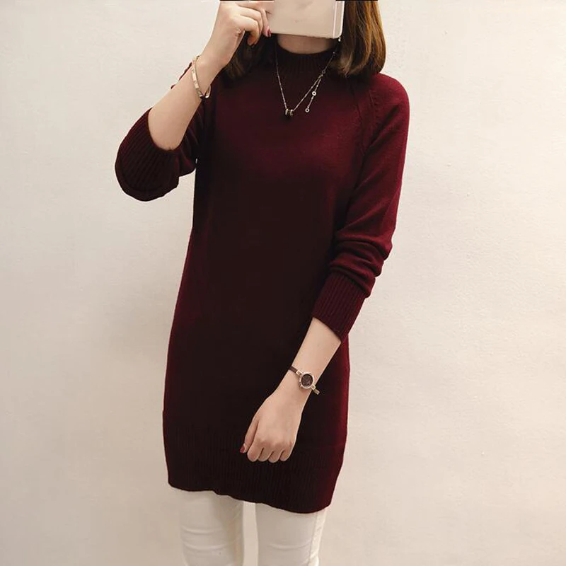 Women Sweaters Pullovers Turtleneck Long Sleeve Sweater Dress 2018 spring Knitting Women's White Warm Clothes new LY697 | Женская