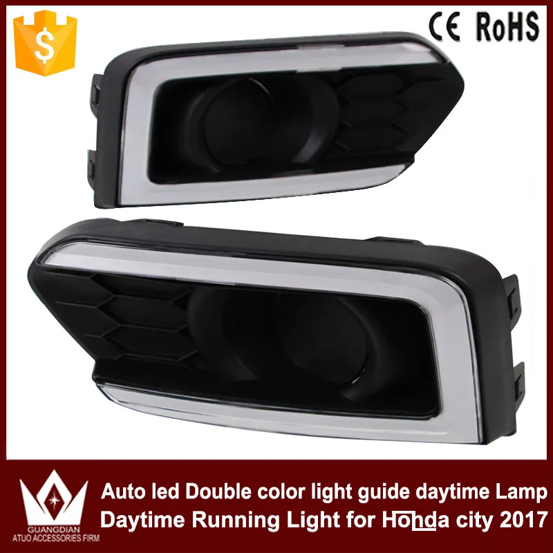 

Tcart For Honda city 2017+ DRL daytime running light with turn signal light function headlight fog lights led car day light