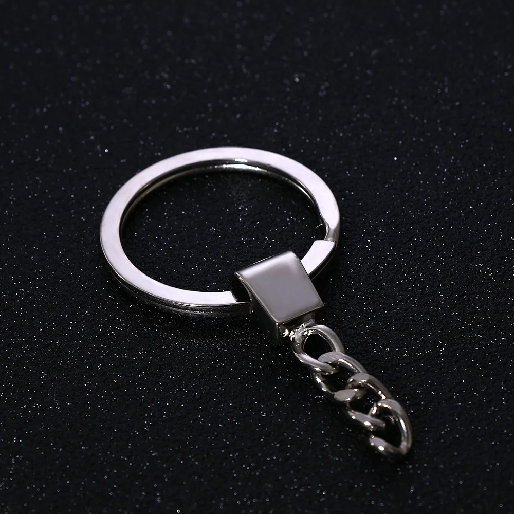 10 шт./компл. полированный серебряный брелок сделай сам с короткой цепочкой кольцо