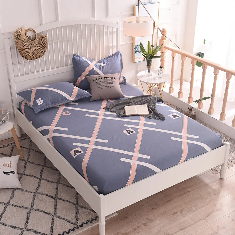 color6 Простыня, хлопок, простыни с резинкой, queen King size, чехол для матраса, удобный комплект простыней, много цветов - Цвет: color6