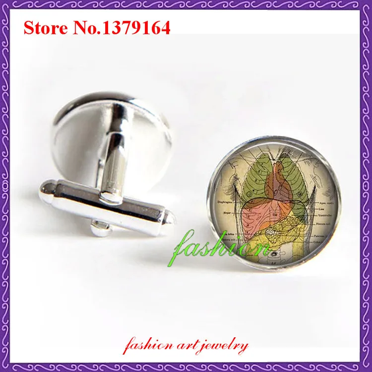 Запонки с анатомией человека запонки горла готические ювелирные изделия доктор