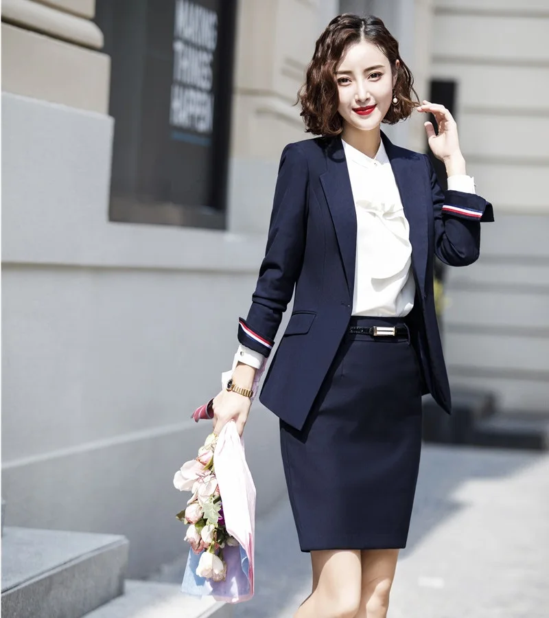 Женский блейзер деловой костюм из 2 предметов с курткой и юбочкой офисная одежда