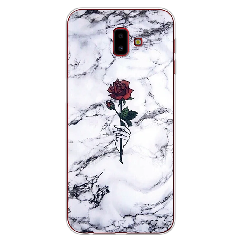Flower Marble Soft Cases For Samsung Galaxy J6 Plus Case 6.0" Silicon TPU For Samsung Galaxy J6Plus Case Coque Capa Fundas Cover