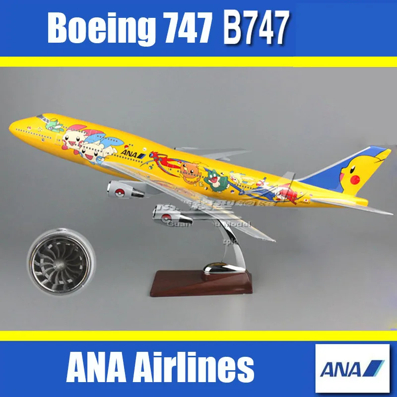 47 см все Nippon Air ANA модель самолета Смола Боинг 747 карманная модель монстра PokemoGO модель самолета Пикачу B747 модель самолета