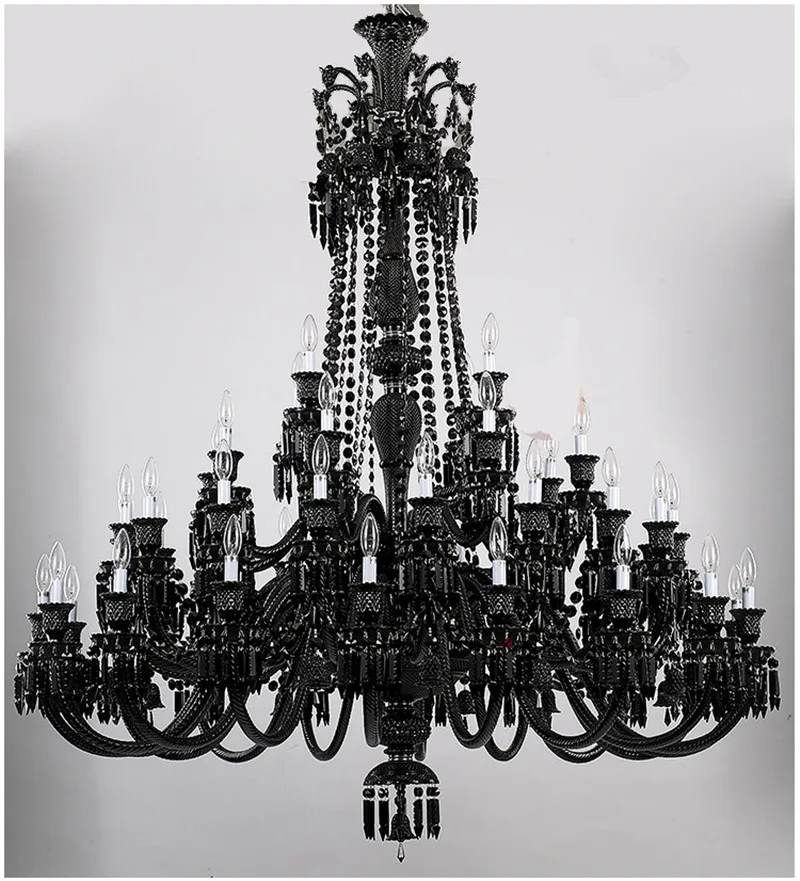 Бесплатная доставка большая люстра lustre light Villa античное черное стекло