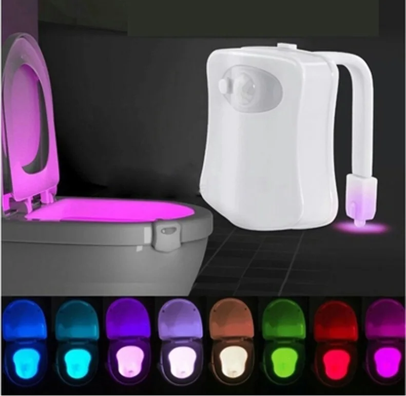 8 colors changeable LED Night Light PIR Motion Sensor 8 Colors Automatic Change Toilet Light - Испускаемый цвет: 8 colors changeable