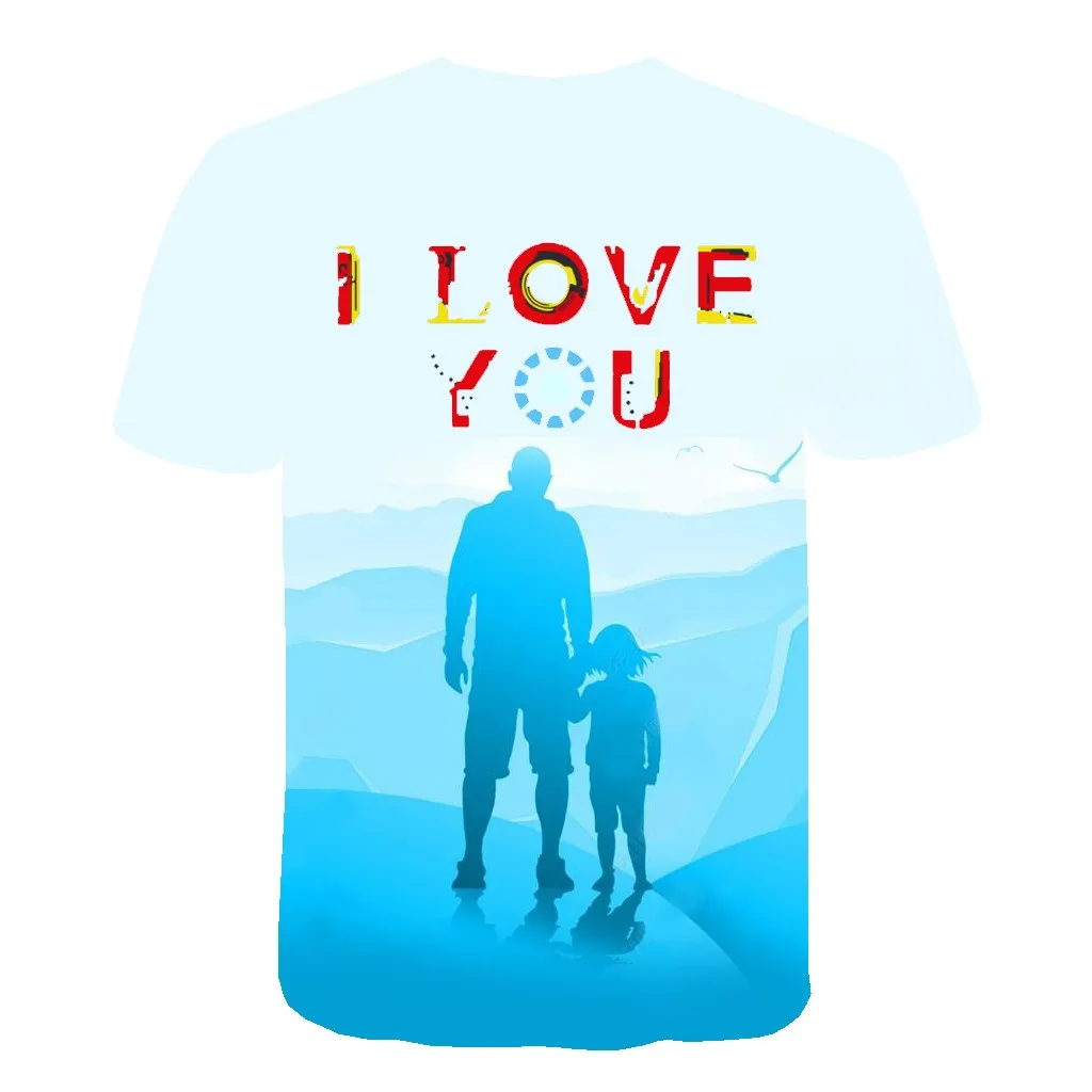 JAYCOSIN 2019 хит футболка с надписью I LOVE YOU подарок на день отца забавная принтом