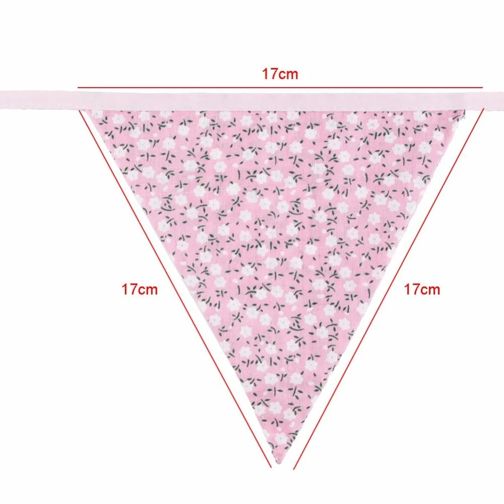 12 шт./компл. хлопковый треугольный флаг для дня рождения вечеринки цветной принт