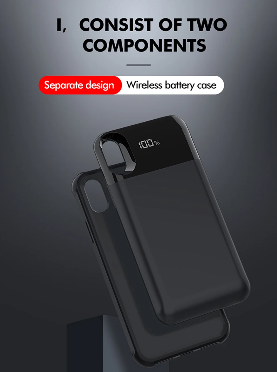 LINGCHEN чехол для аккумулятора для iPhone X/XS XR 5000/5500 мАч чехол для зарядки аккумулятора для iPhone умный чехол для зарядки с цифровым дисплеем